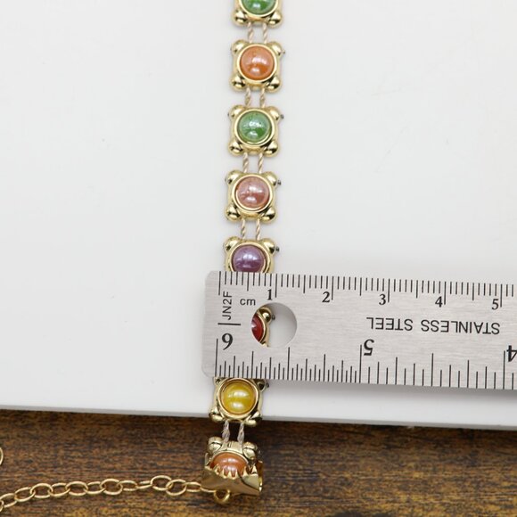 Multi Stones Choker Necklace Adjustable Fancy Chokers  (#63) - Picture 6 of 10